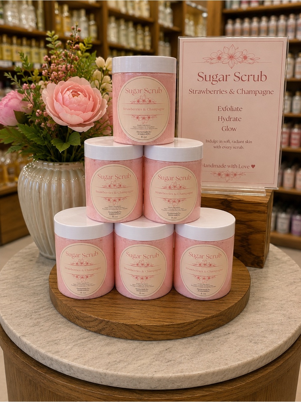 Strawberries & Champagne Body Sugar Scrub. 8oz